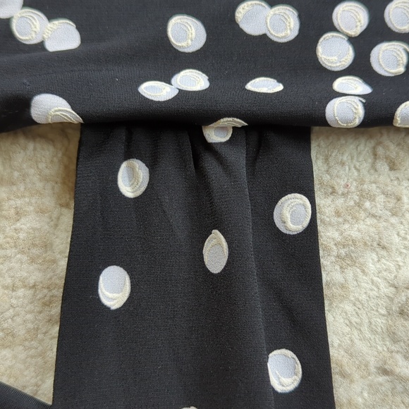 NWT Studio One NY Polka Dot Shift Dress w/Belt LP Black White Teal - Picture 16 of 16